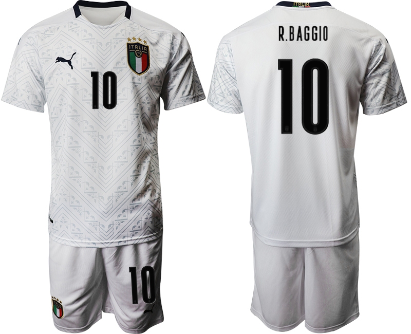 2021 Men Italy away #10 new style white soccer jerseys